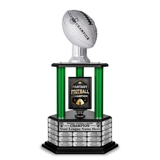 26”-36” Green Column Fantasy Football Perpetual Trophy
