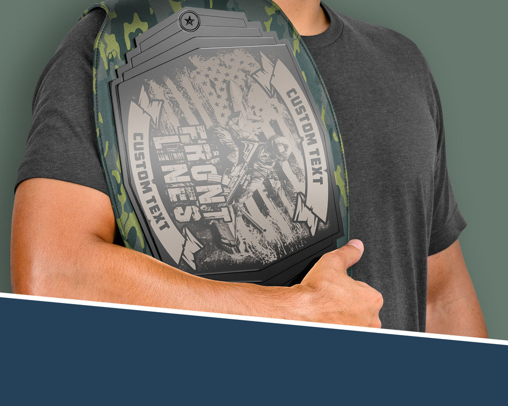 Military Engraved Championship Belt - Gunmetal Gray