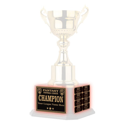 TrophySmack 15" Gold Cup Perpetual Fantasy Football Trophy Engraving Redemption