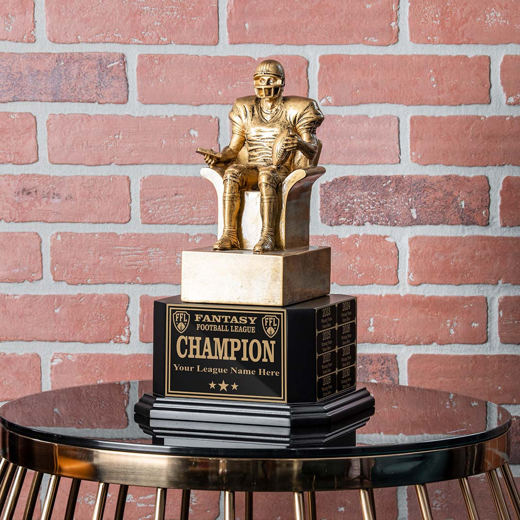 Perpetual Fantasy Football Trophy | Large Fantasy Football Trophy w/ Name  Plates