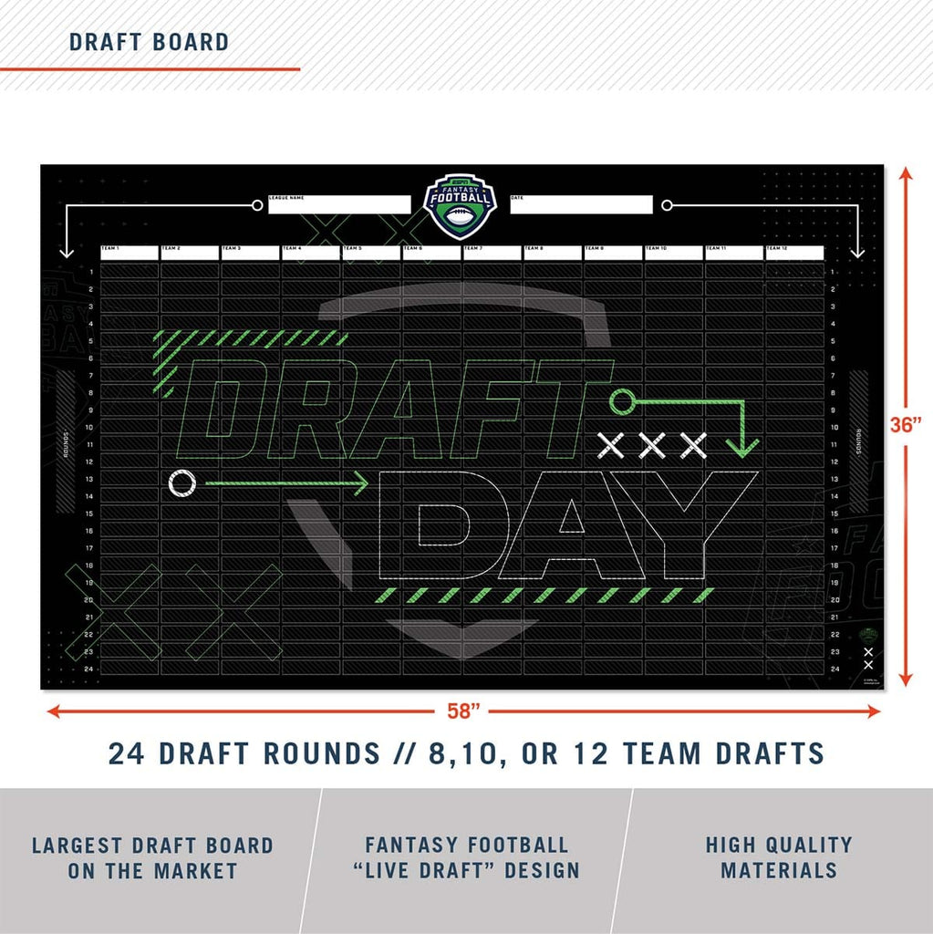 2023 ESPN Fantasy Football Draft Board Kit- 12, 10, 8 team