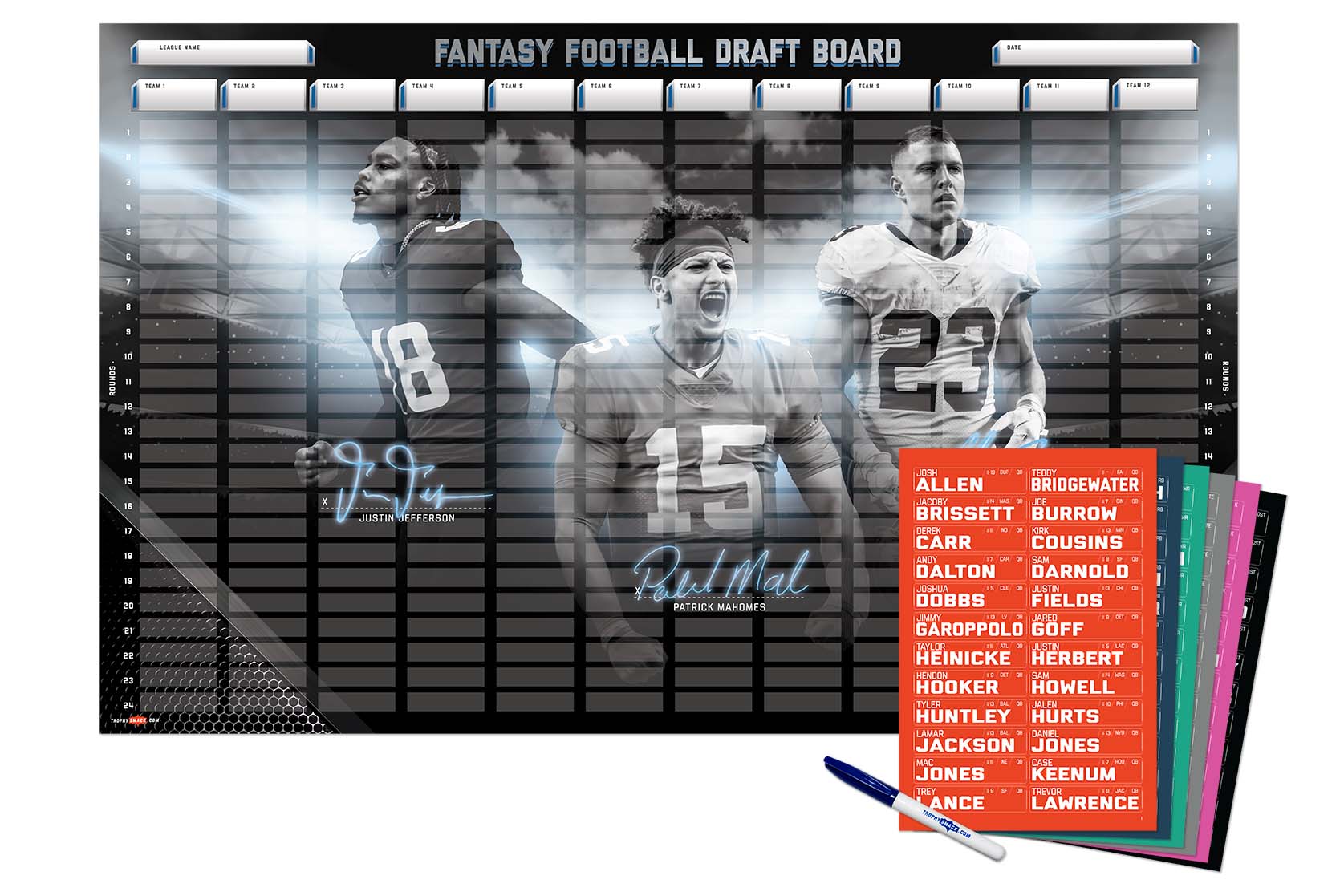 2023 Licensed NFL Fantasy Football Draft Board – TrophySmack