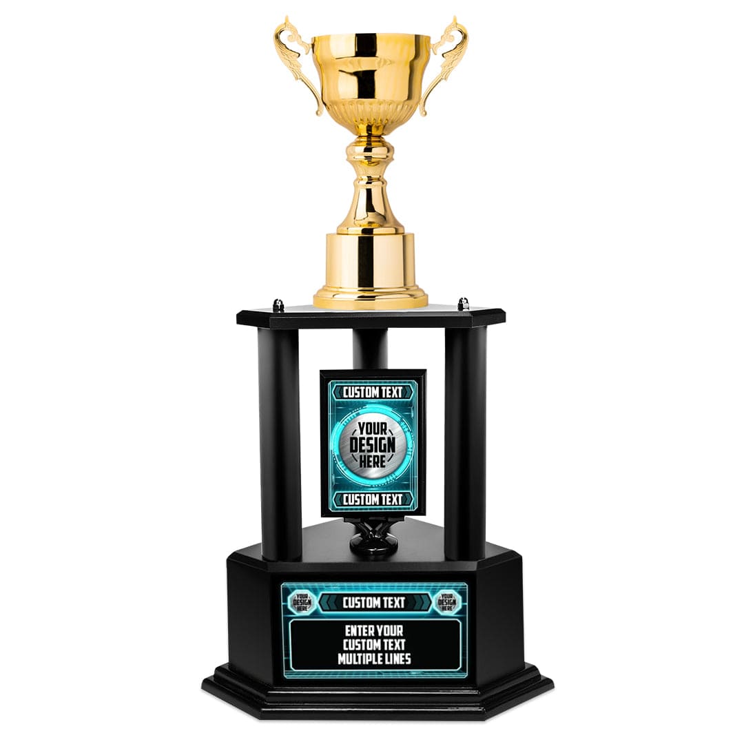 Fantasy Football Dynasty Trophy with 16 Name Plates