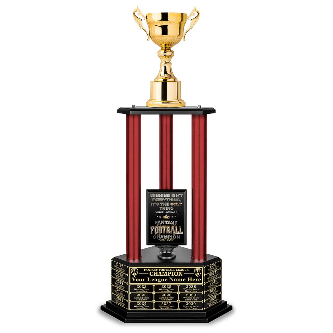 TrophySmack 26"-36” Fantasy Football Perpetual Trophy - Gold Cup