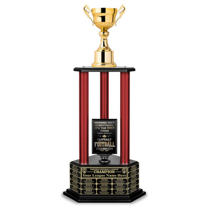 TrophySmack 26"-36” Fantasy Football Perpetual Trophy - Gold Cup