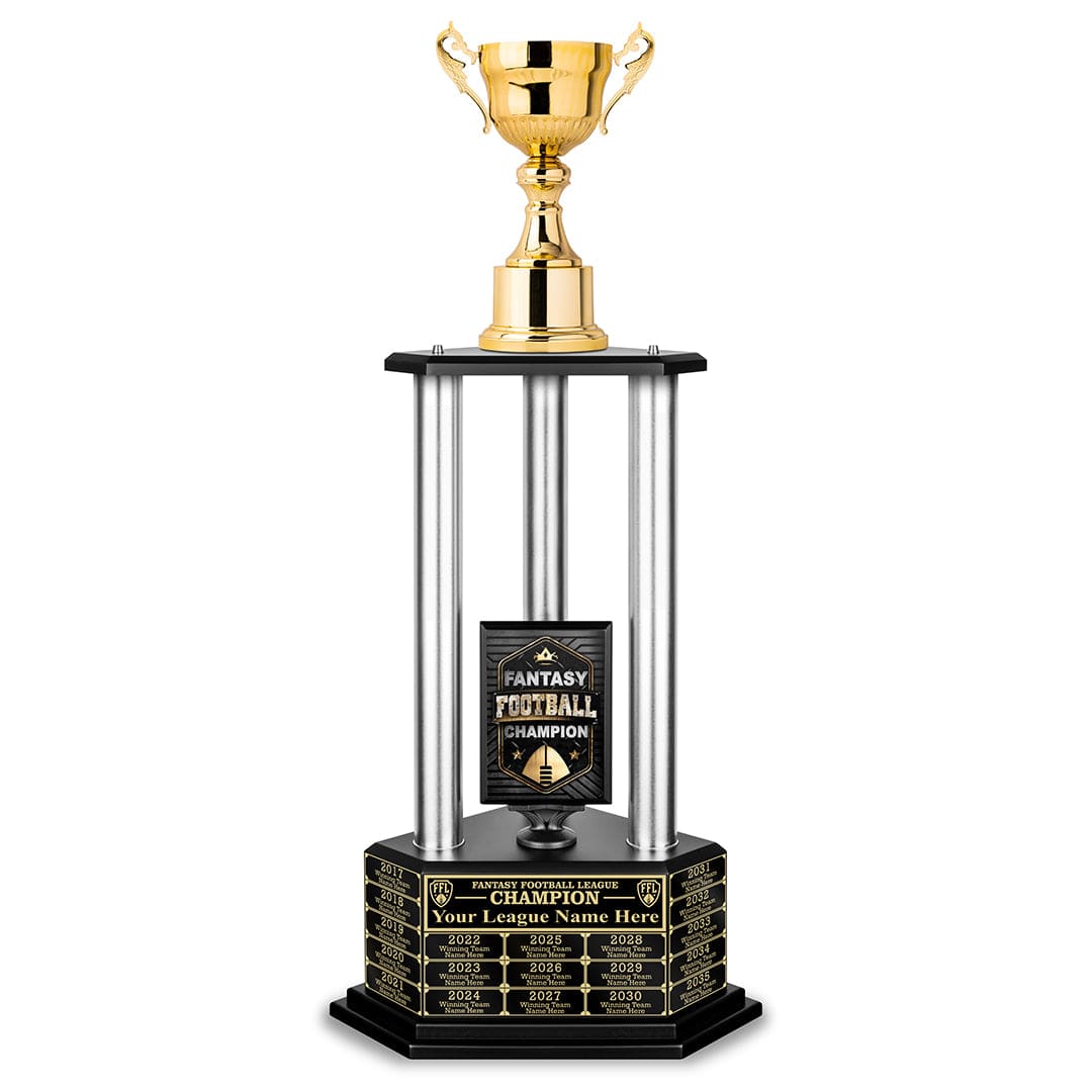 TrophySmack 26"-36” Fantasy Football Perpetual Trophy - Gold Cup