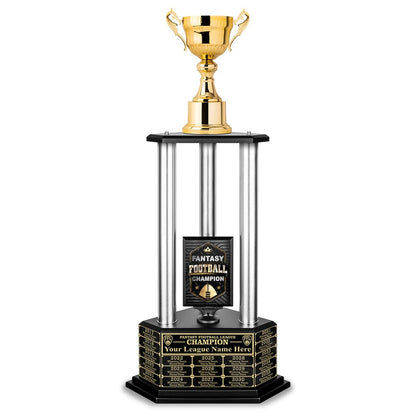 TrophySmack 26"-36” Fantasy Football Perpetual Trophy - Gold Cup