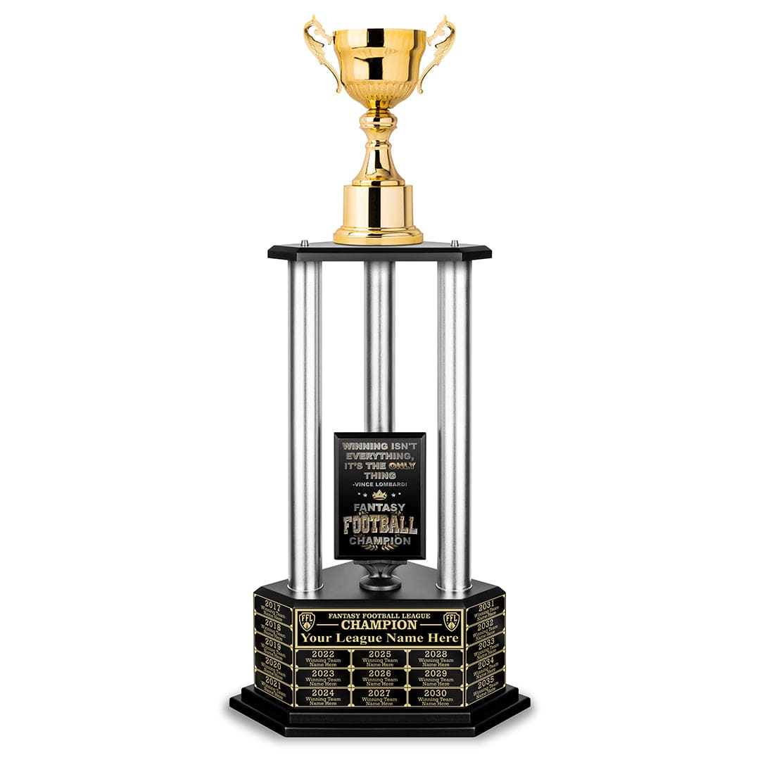 TrophySmack 26"-36” Fantasy Football Perpetual Trophy - Gold Cup