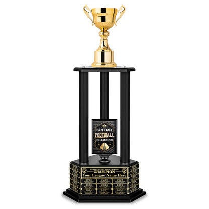 TrophySmack 26"-36” Fantasy Football Perpetual Trophy - Gold Cup