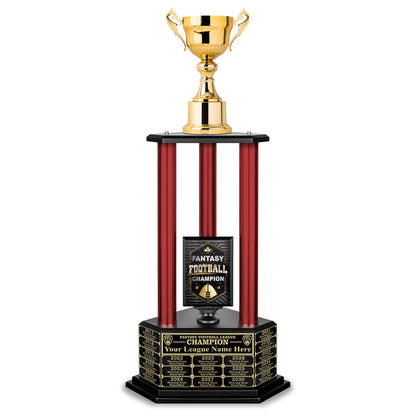 TrophySmack 26"-36” Fantasy Football Perpetual Trophy - Gold Cup