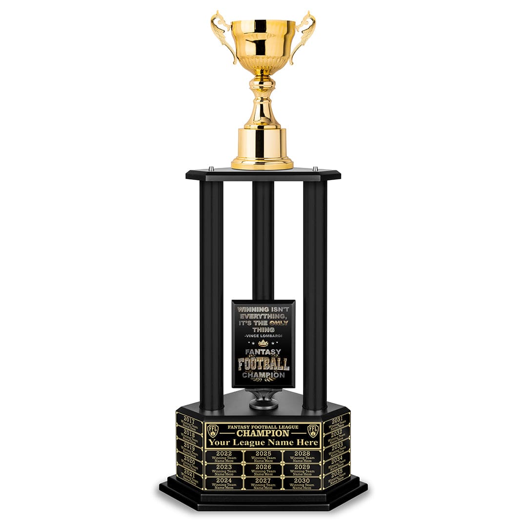 TrophySmack 26"-36” Fantasy Football Perpetual Trophy - Gold Cup