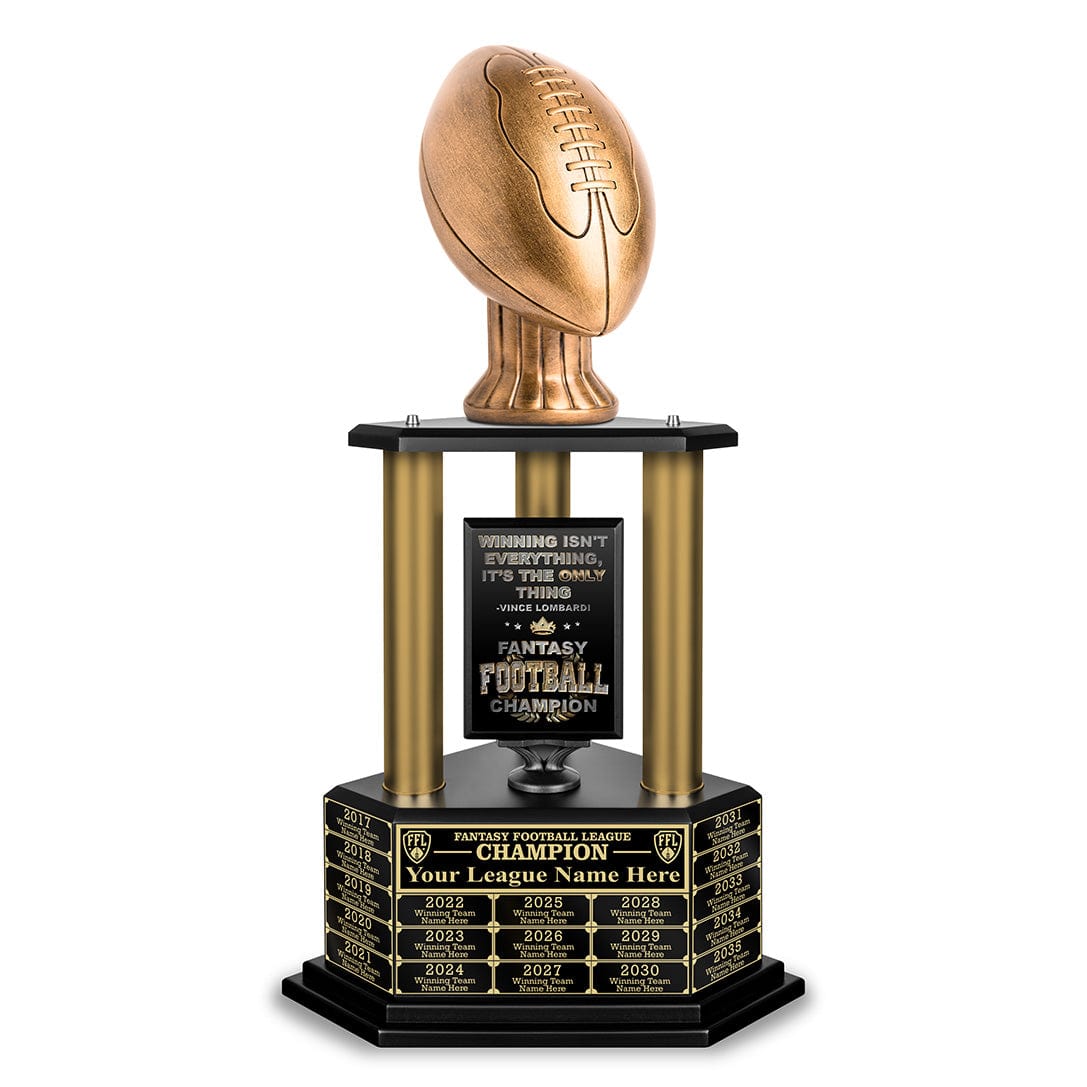 TrophySmack 26”-36” Gold Column Fantasy Football Perpetual Trophy