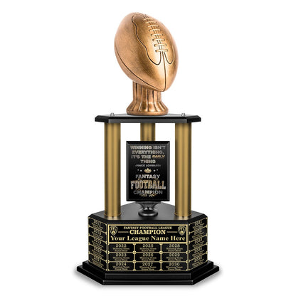 TrophySmack 26”-36” Gold Column Fantasy Football Perpetual Trophy