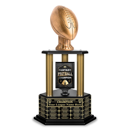 TrophySmack 26”-36” Gold Column Fantasy Football Perpetual Trophy