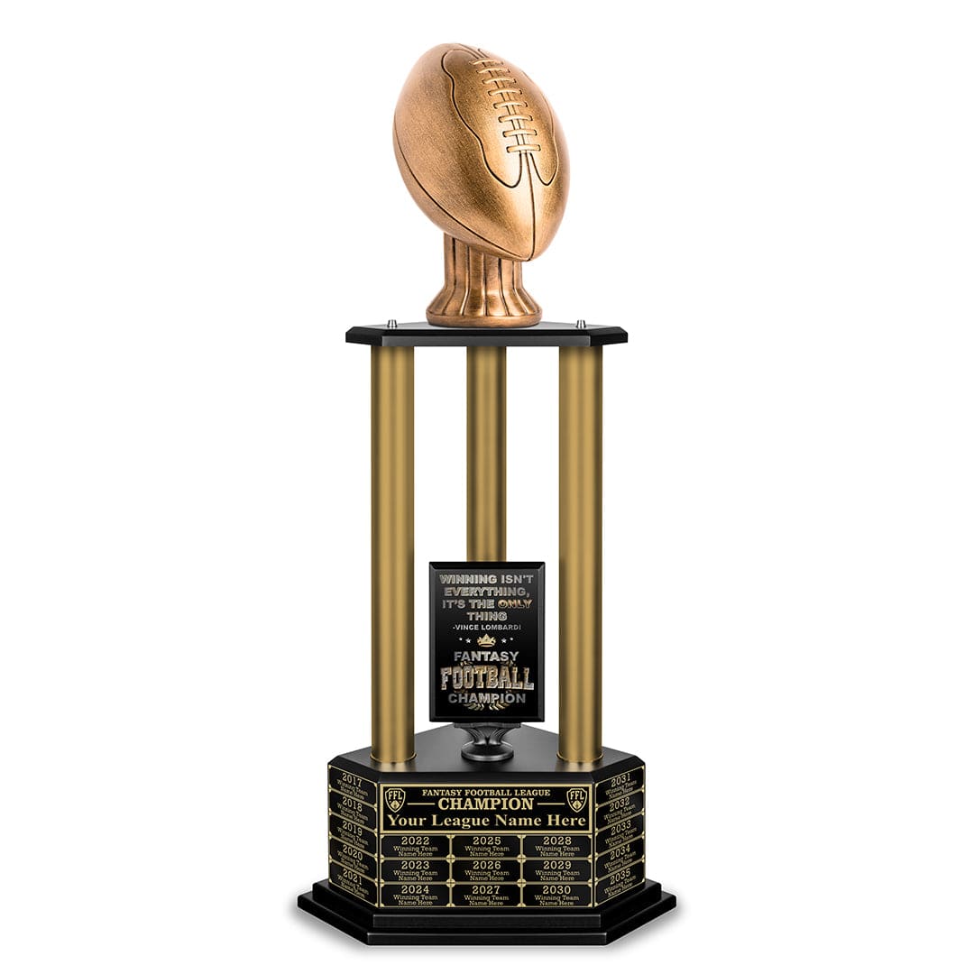 TrophySmack 26”-36” Gold Column Fantasy Football Perpetual Trophy