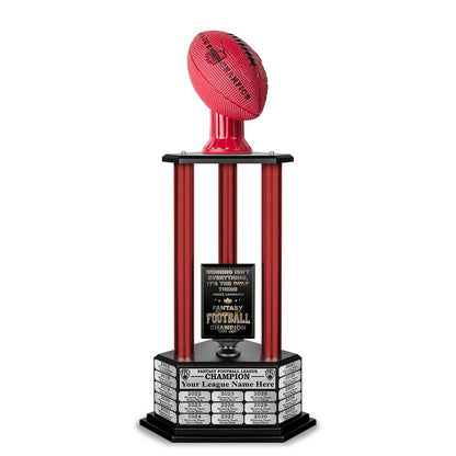 TrophySmack 26"-36" Perpetual Fantasy Football Trophy - Red Football