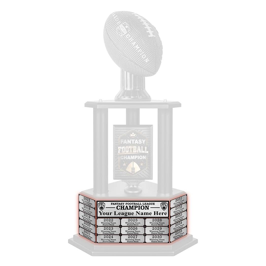 TrophySmack 26"-56" Black Football Perpetual Fantasy Football Trophy Engraving Redemption