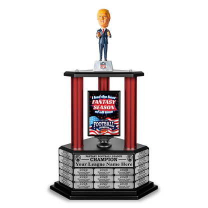 TrophySmack El Presidente perpetual fantasy football trophy with intricate base design