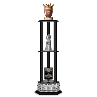 TrophySmack 26"-56” Fantasy Football Perpetual Trophy - Crown Football