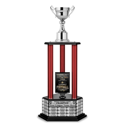 TrophySmack 26"-56" Fantasy Football Perpetual Trophy - Silver Cup