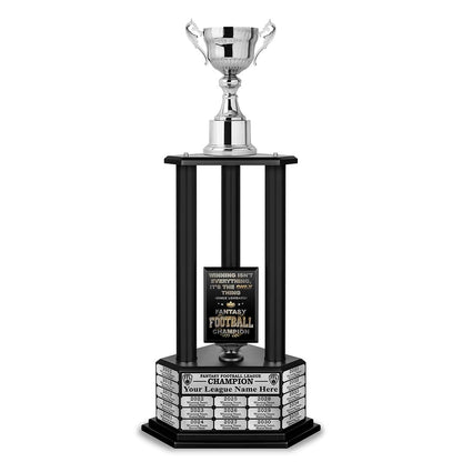 TrophySmack 26"-56" Fantasy Football Perpetual Trophy - Silver Cup