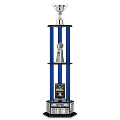 TrophySmack 26"-56" Fantasy Football Perpetual Trophy - Silver Cup