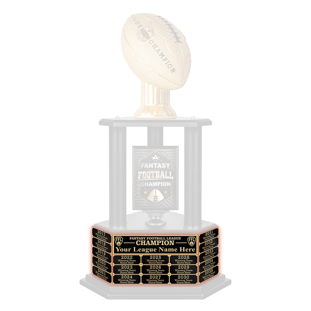 TrophySmack 26"-56" Gold Football Perpetual Fantasy Football Trophy Engraving Redemption