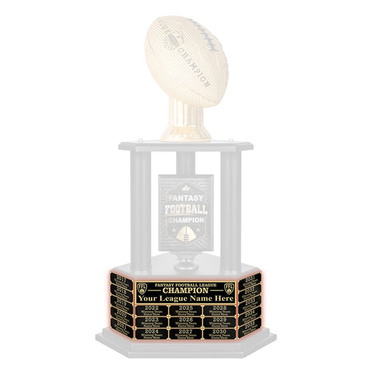 TrophySmack 26"-56" Gold Football Perpetual Fantasy Football Trophy Engraving Redemption