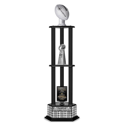 TrophySmack 26"-56" Perpetual Fantasy Football Trophy - Silver Football