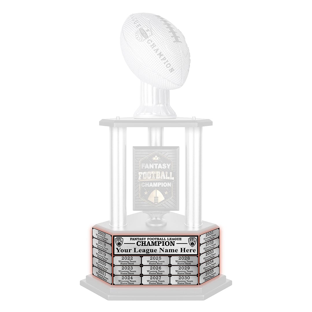 TrophySmack 26"-56" Silver Football Perpetual Fantasy Football Trophy Engraving Redemption