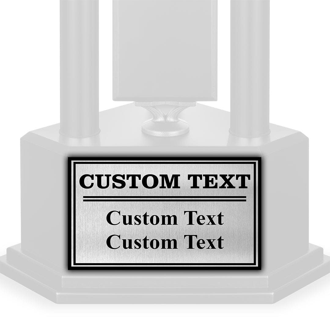 TrophySmack 3 Column Custom Plate - Silver