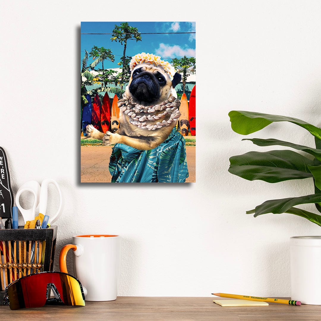 TrophySmack Aloha Pug - Metal Wall Art