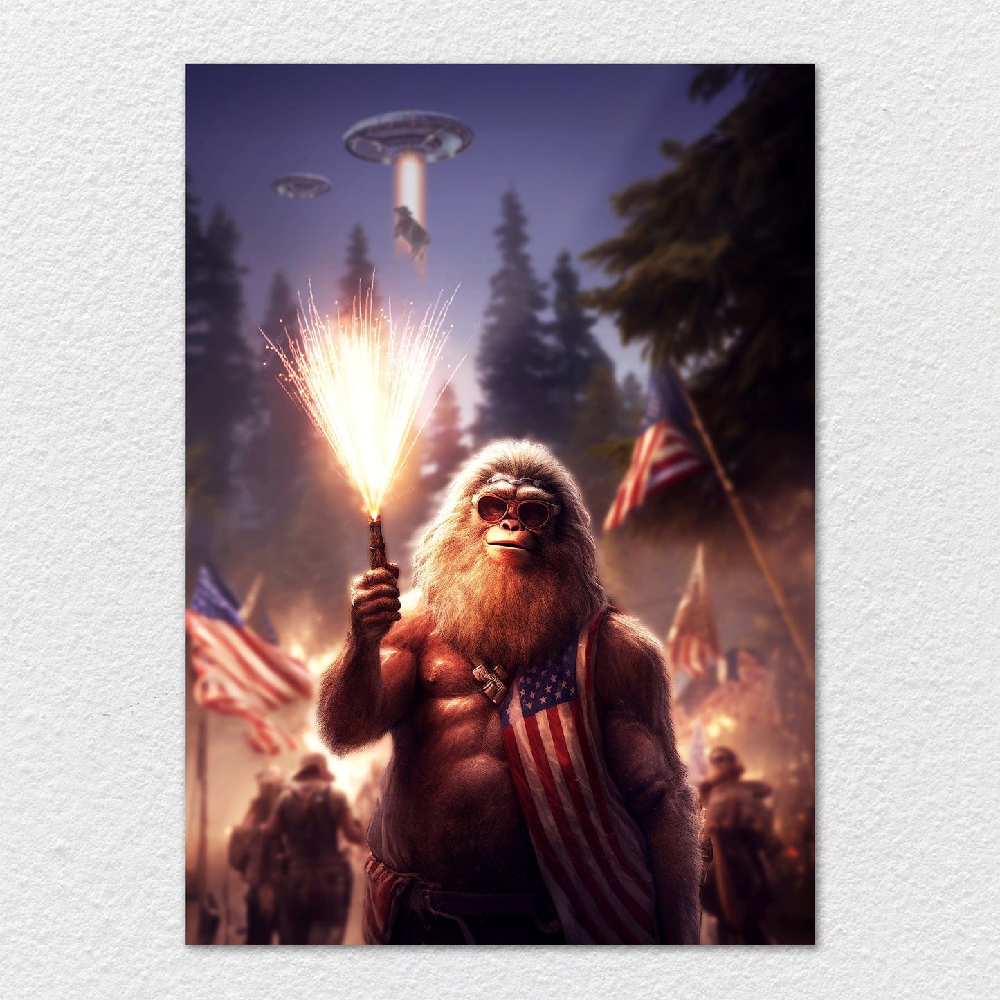 TrophySmack Bigfoot Independence Day Party - Metal Wall Art