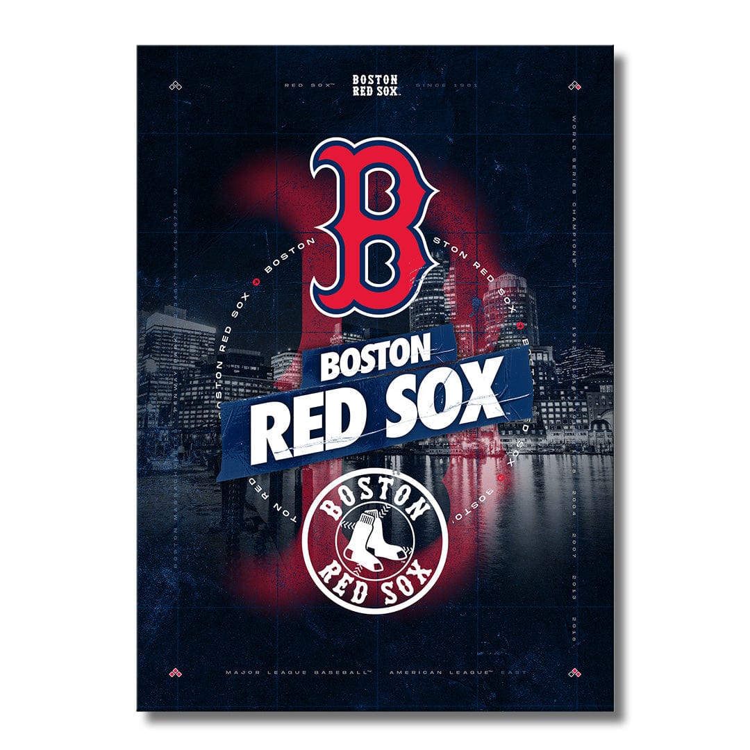 Boston Red Sox City Skyline Stacked - MLB Metal Wall Art