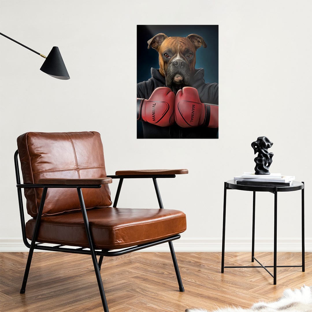 trophysmack boxing boxer metal wall art featuring a boxer in action