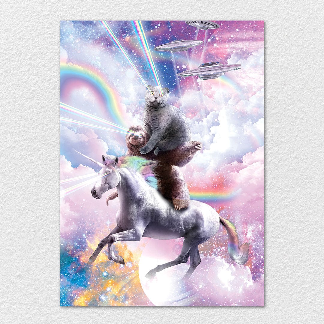 TrophySmack Cat Sloth Unicorn - Metal Wall Art