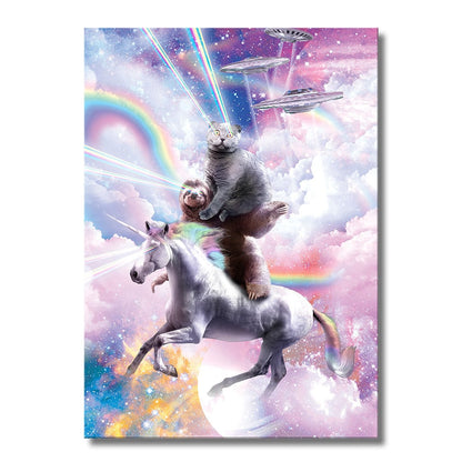 TrophySmack Cat Sloth Unicorn - Metal Wall Art