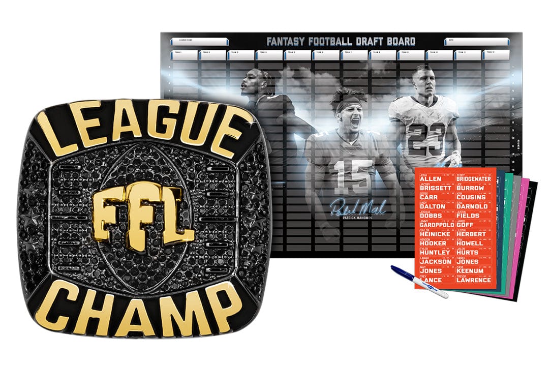 TrophySmack Championship Ring + 2024 Fantasy Football Superstar Draft Board Kit