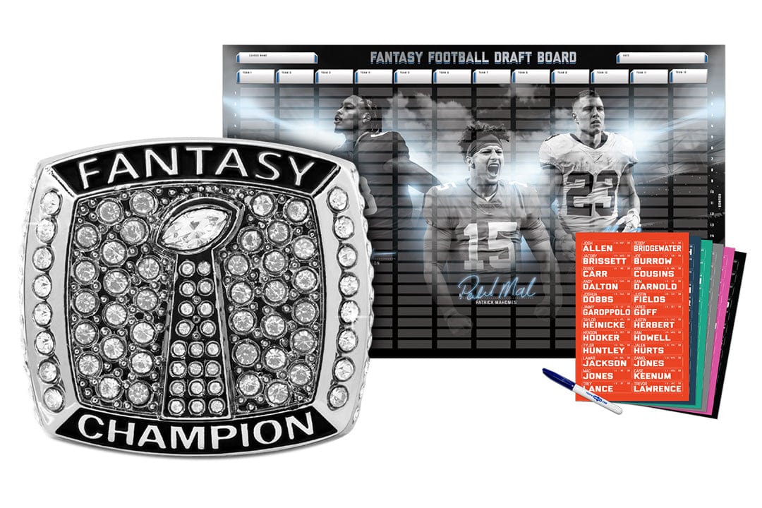 TrophySmack Championship Ring + 2024 Fantasy Football Superstar Draft Board Kit