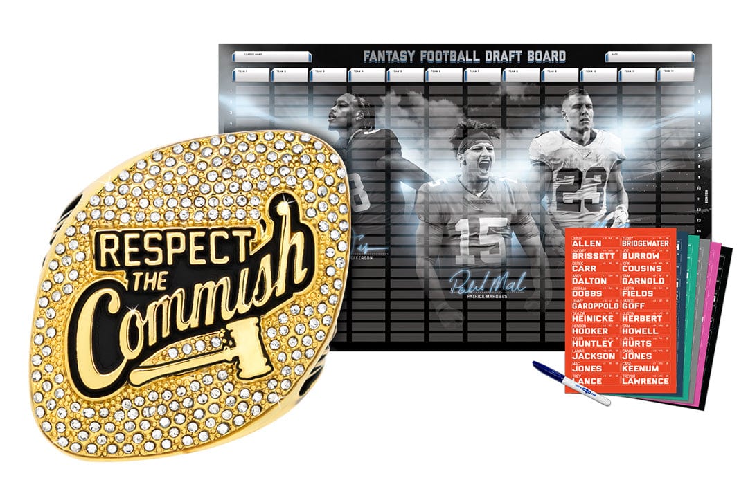 TrophySmack Championship Ring + 2024 Fantasy Football Superstar Draft Board Kit