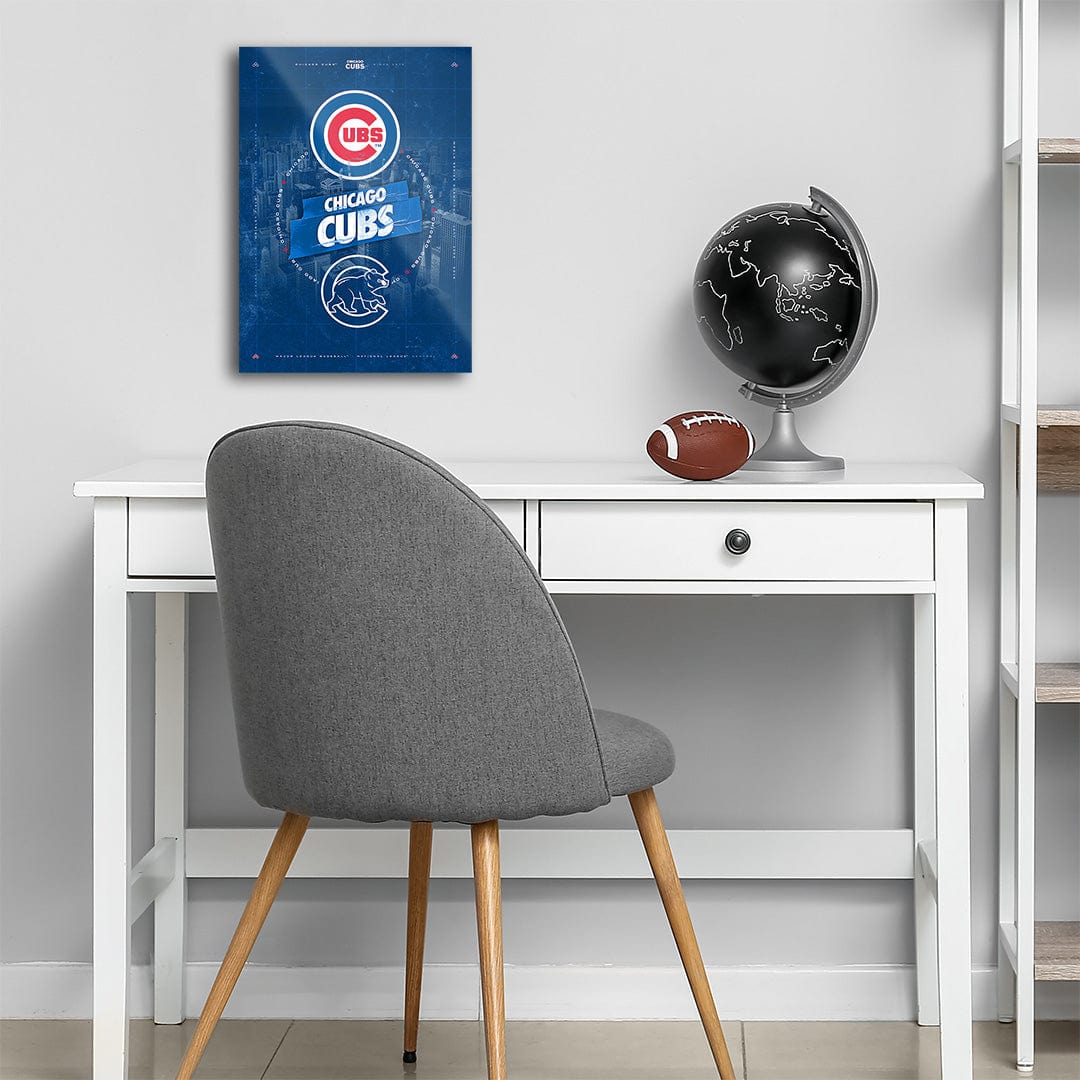 Chicago Cubs City Skyline Stacked - MLB Metal Wall Art - TrophySmack