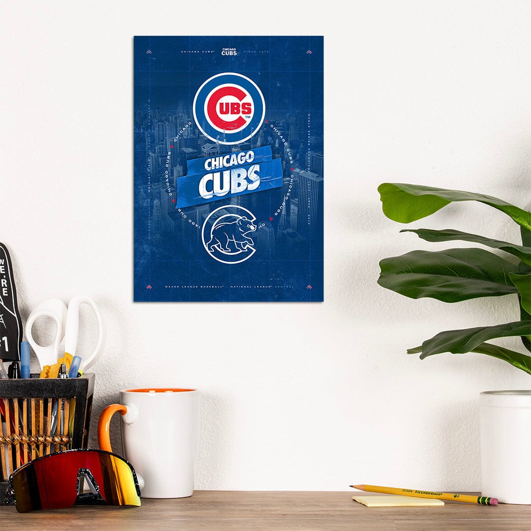 Chicago Cubs City Skyline Stacked - MLB Metal Wall Art - TrophySmack