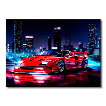 TrophySmack Classic Red Skyline - Metal Wall Art