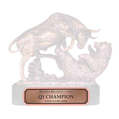 TrophySmack Corporate Bull & Bear Trophy Engraving Redemption