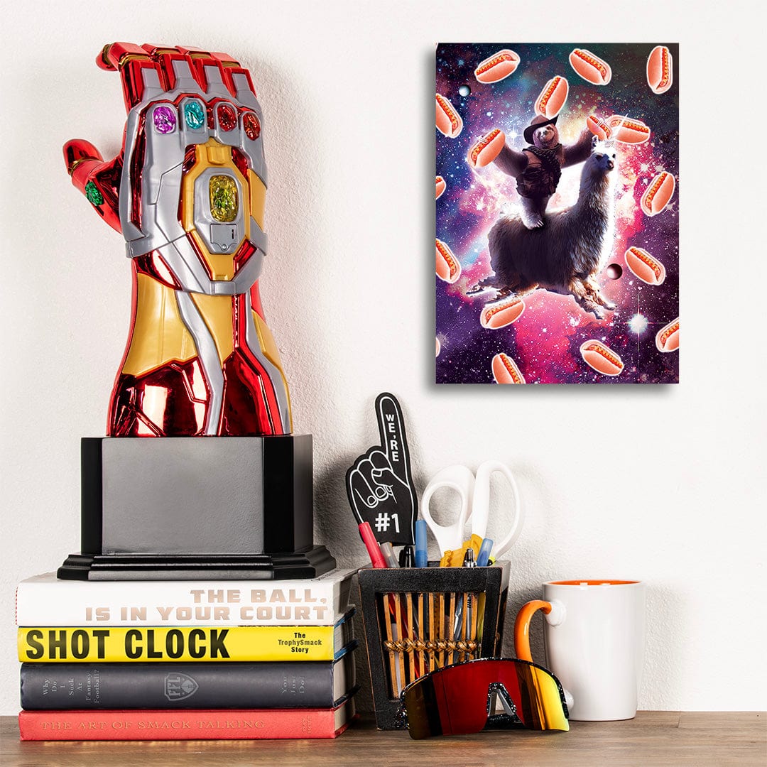 TrophySmack Cowboy Space Sloth On Llama Unicorn Hot Dog - Metal Wall Art