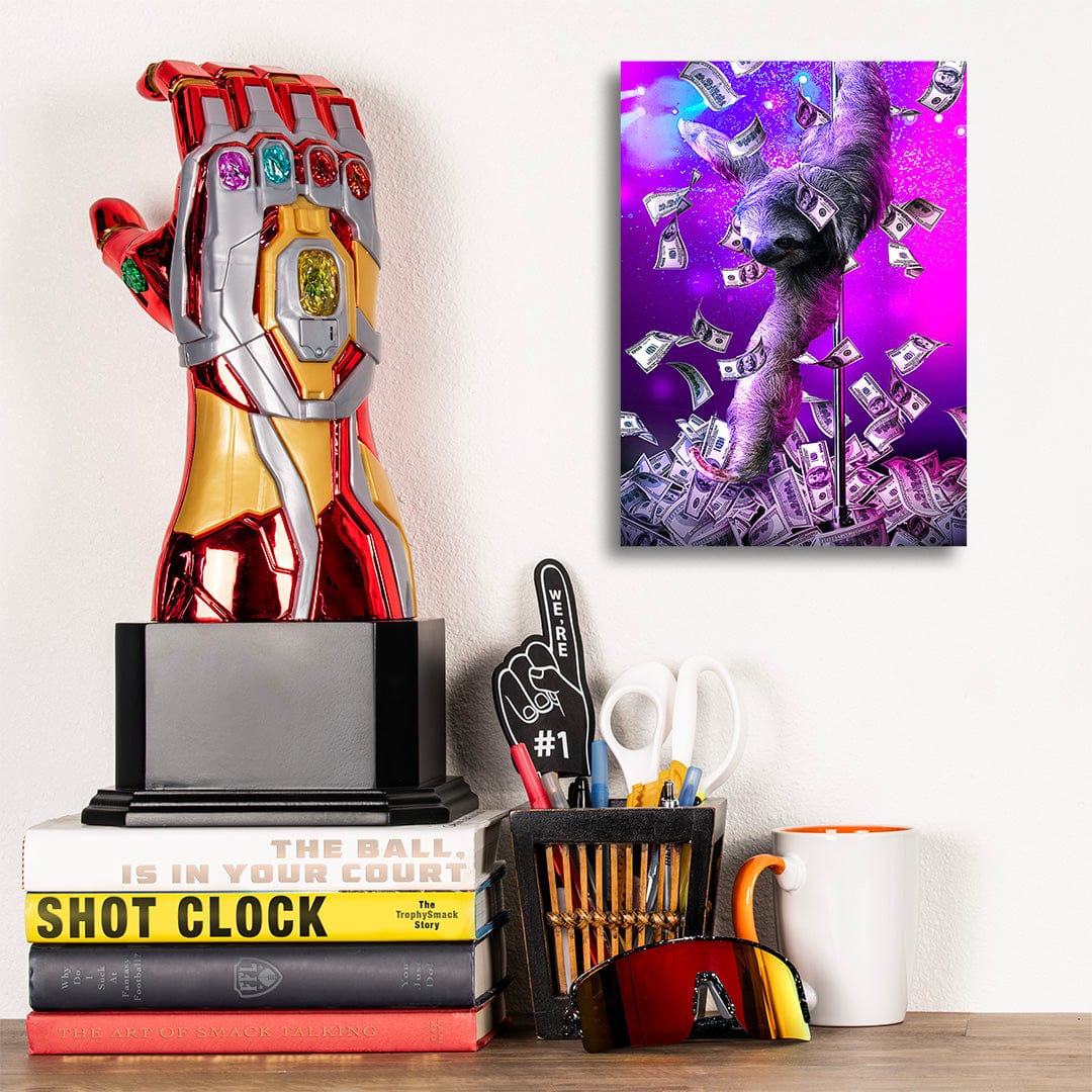 TrophySmack Dancing Pole Sloth Dance - Metal Wall Art