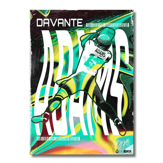 TrophySmack Davante Adams Psychedelic Green - Metal Wall Art