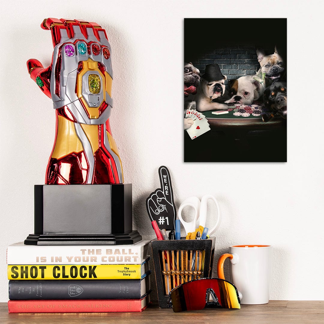 TrophySmack Dogs Gambling - Metal Wall Art