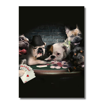 TrophySmack Dogs Gambling - Metal Wall Art