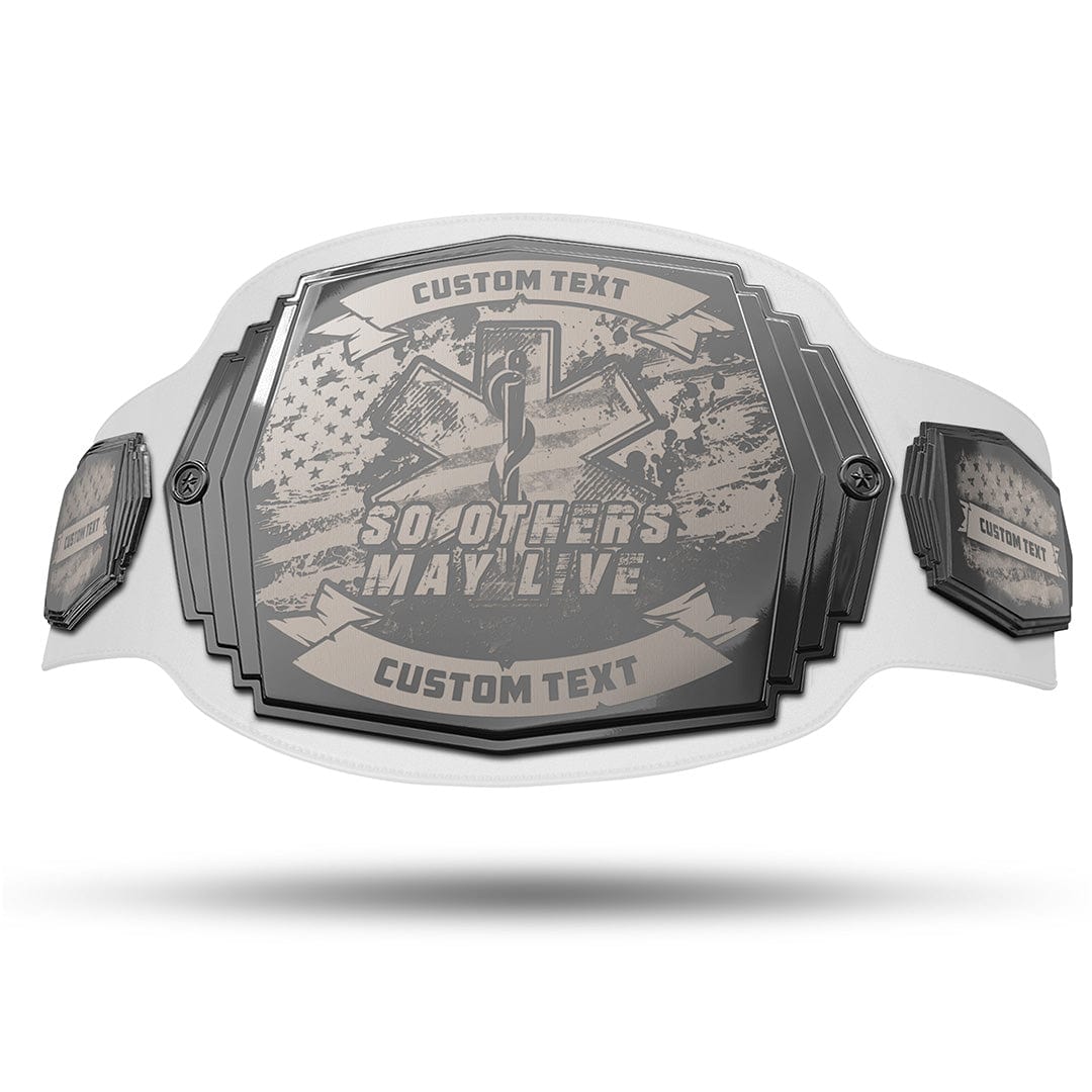 TrophySmack EMS Engraved Championship Belt - Gunmetal Gray